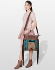 American Darling ADBGZ687 Signature Crossbody Hand Tooled Saddle Blanket Genuine Leather Women Bag Western Handbag Purse