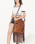 American Darling ADBGS192BP Messenger Hair-On Genuine Leather Women Bag Western Handbag Purse