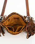 American Darling ADBGS192BR Messenger Hair-On Genuine Leather Women Bag Western Handbag Purse