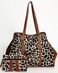 American Darling ADBG1032 Tote Hair-On Genuine Leather Women Bag Western Handbag Purse