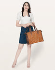 American Darling Briefcase Hair-On Genuine Leather Women Bag Western Handbag Purse