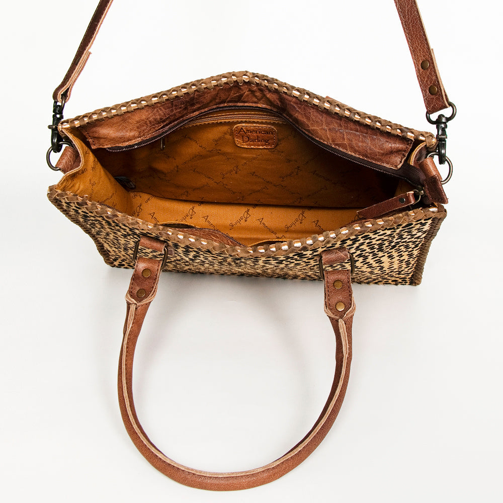 American Darling Briefcase Hair-On Genuine Leather Women Bag Western Handbag Purse