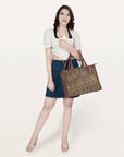 American Darling Briefcase Hair-On Genuine Leather Women Bag Western Handbag Purse
