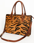 American Darling Briefcase Hair-On Genuine Leather Women Bag Western Handbag Purse