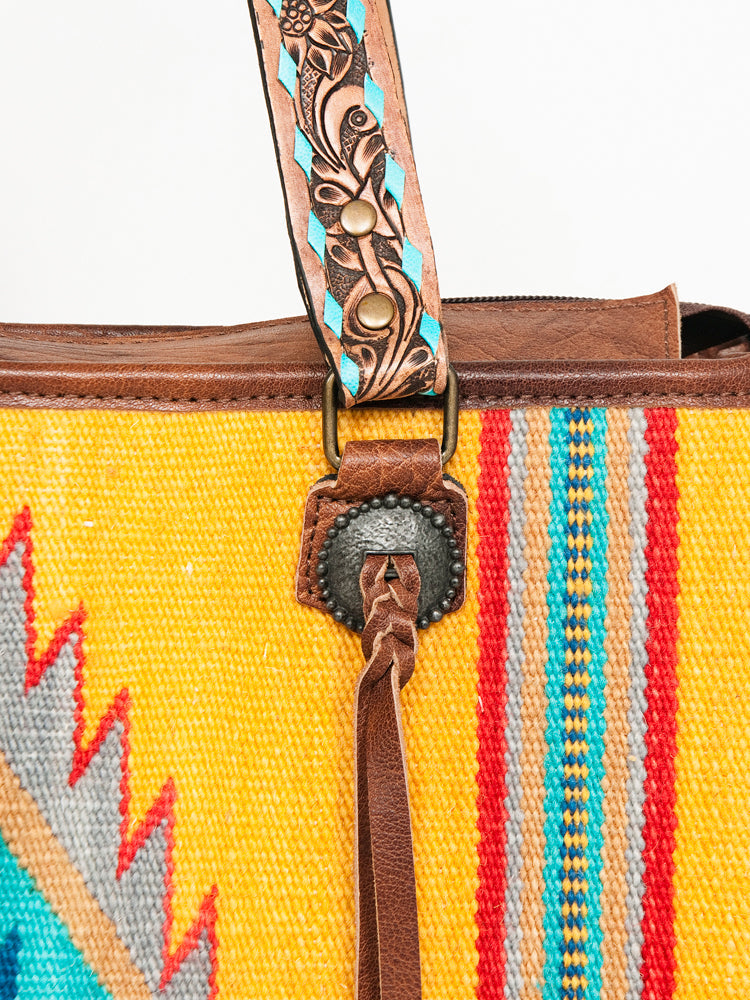 American Darling ADBG1033A Tote Saddle Blanket Genuine Leather women bag western handbag purse
