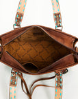 American Darling ADBG1033A Tote Saddle Blanket Genuine Leather women bag western handbag purse