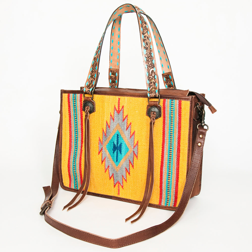 American Darling ADBG1033A Tote Saddle Blanket Genuine Leather women bag western handbag purse