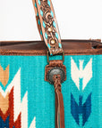 American Darling ADBG1033A Tote Saddle Blanket Genuine Leather women bag western handbag purse