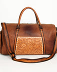 American Darling Duffel Hand Tooled Genuine Leather Western Women Bag | Handbag Duffle Weekend Travel Bags for