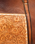 American Darling Duffel Hand Tooled Genuine Leather Western Women Bag | Handbag Duffle Weekend Travel Bags for