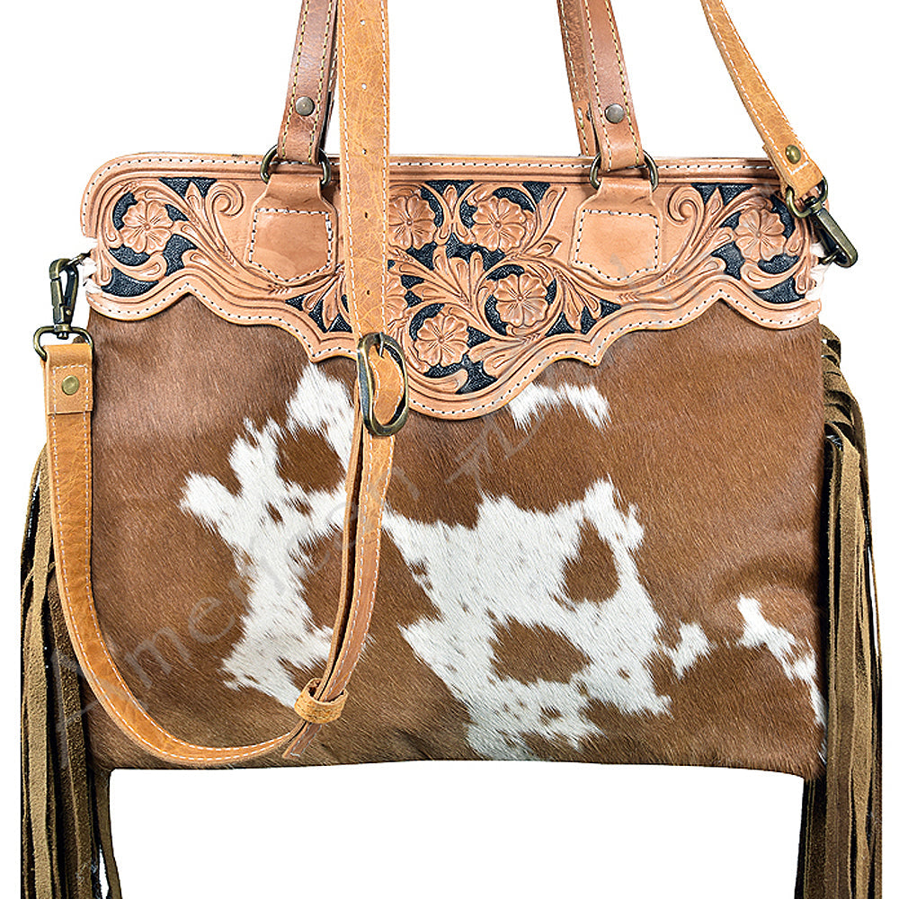 American Darling Cross Body I Hand Tooled Hair-On Genuine Leather Women Bag Western Handbag Purse