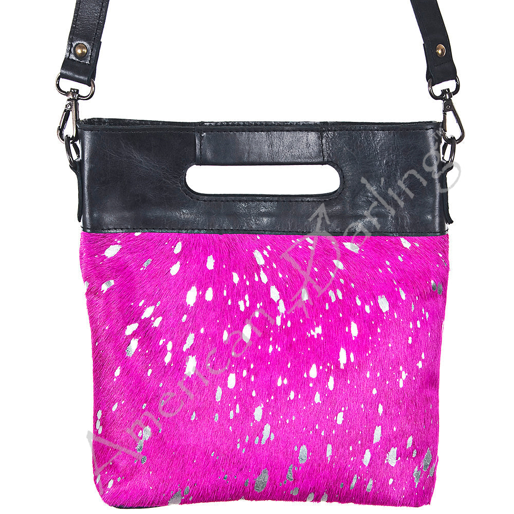 American Darling ADBGS177PKACSL Messenger Hair-On Genuine Leather Women Bag Western Handbag Purse