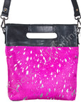 American Darling ADBGS177PKACSL Messenger Hair-On Genuine Leather Women Bag Western Handbag Purse