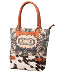 OHLAY KB462 TOTE Upcycled Canvas Hair-on Genuine Leather women bag western handbag purse
