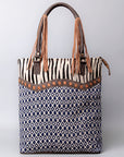 OHLAY KB466 TOTE Upcycled Wool Upcycled Canvas Hair-on Genuine Leather women bag western handbag purse