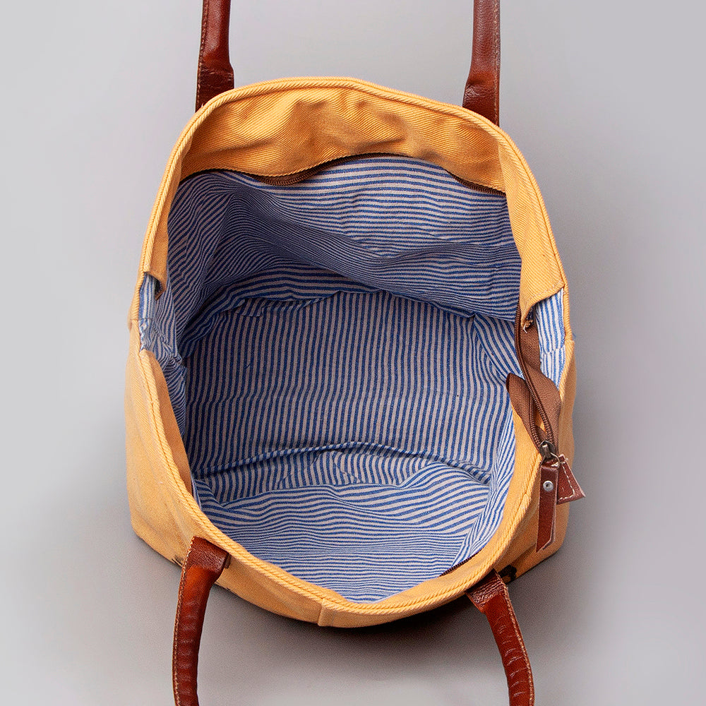 OHLAY KB467 TOTE Upcycled Canvas Genuine Leather women bag western handbag purse