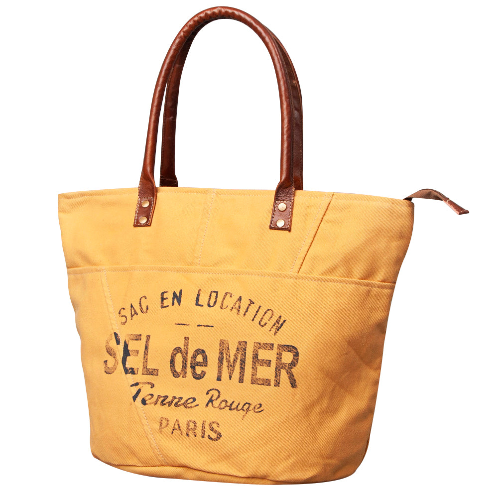 OHLAY KB467 TOTE Upcycled Canvas Genuine Leather women bag western handbag purse