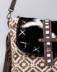 OHLAY KB468 Cross Body Upcycled Wool Upcycled Canvas Hair-On Genuine Leather women bag western handbag purse
