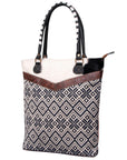 OHLAY KB475 TOTE Upcycled Wool Upcycled Canvas Embossed Hair-on Genuine Leather women bag western handbag purse