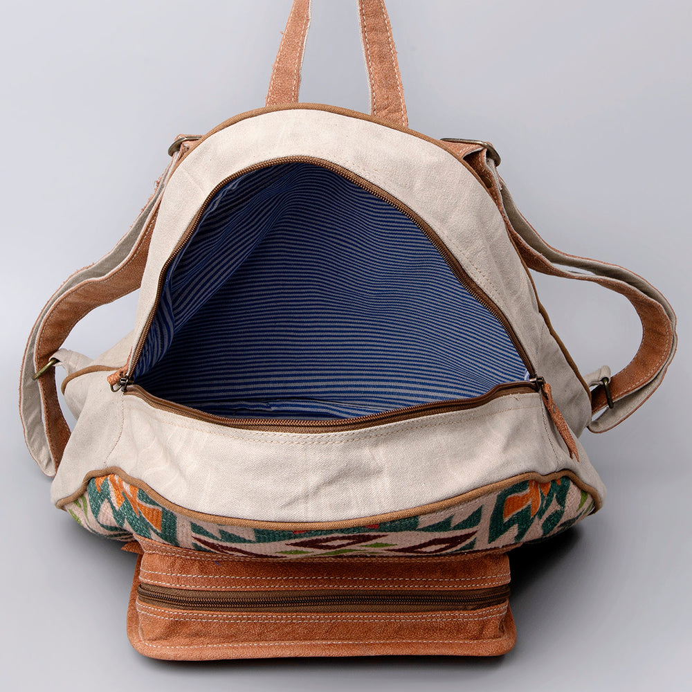 OHLAY KB476 Backpack Upcycled Wool Upcycled Canvas Hair-On Genuine Leather women bag western handbag purse
