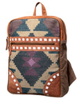 OHLAY KB478 Backpack Upcycled Wool Upcycled Canvas Genuine Leather women bag western handbag purse