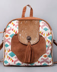 OHLAY KB479 Backpack Upcycled Canvas Hair-On Genuine Leather women bag western handbag purse