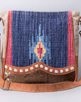 OHLAY KB480 Cross Body Upcycled Wool Upcycled Canvas Hair-On Genuine Leather women bag western handbag purse