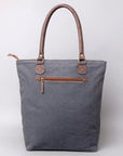 OHLAY KB481 TOTE Upcycled Wool Upcycled Canvas Embossed Genuine Leather women bag western handbag purse