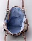 OHLAY KB481 TOTE Upcycled Wool Upcycled Canvas Embossed Genuine Leather women bag western handbag purse