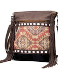 OHLAY KB489 Cross Body Upcycled Wool Upcycled Canvas Hair-On Genuine Leather women bag western handbag purse