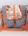 OHLAY KB494 Cross Body Upcycled Wool Upcycled Canvas Hair-On Genuine Leather women bag western handbag purse