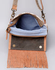 OHLAY KB495 Cross Body Upcycled Wool Upcycled Canvas Hair-On Genuine Leather women bag western handbag purse
