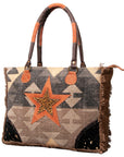 OHLAY WEEKENDER Upcycled Wool Upcycled Canvas Embossed Hair-on Genuine Leather women bag western handbag purse