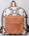 OHLAY KB500 Backpack Upcycled Canvas Genuine Leather women bag western handbag purse