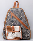 OHLAY KB501 Backpack Upcycled Canvas Hair-On Genuine Leather women bag western handbag purse