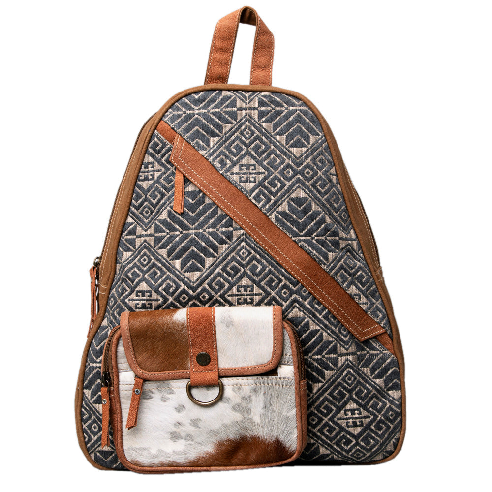 OHLAY KB501 Backpack Upcycled Canvas Hair-On Genuine Leather women bag western handbag purse