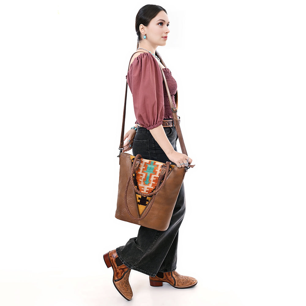 ADBG1047 American Darling Tote Saddle Blanket Genuine Leather women bag western handbag purse