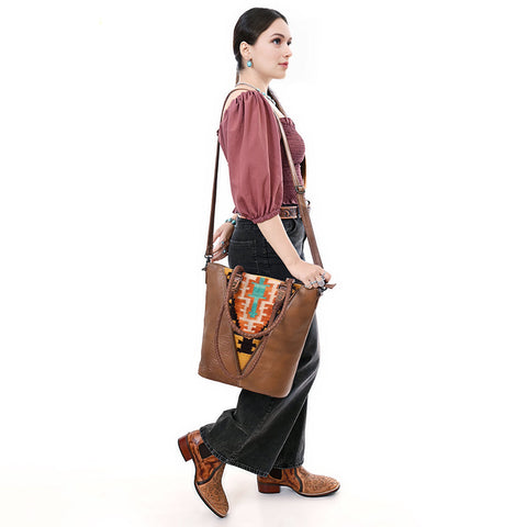 ADBG1047 American Darling Tote Saddle Blanket Genuine Leather women bag western handbag purse