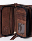American Darling Organiser Hair-On Hand Tooled Genuine Leather Women Bag Western Handbag Purse