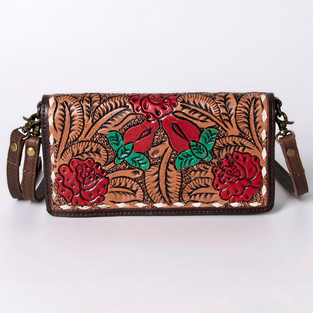 American Darling Organiser Hair-On Hand Tooled Genuine Leather Women Bag Western Handbag Purse