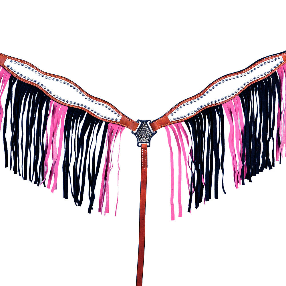 Hilason Western Horse Headstall &amp; Breast Collar American Leather Tan