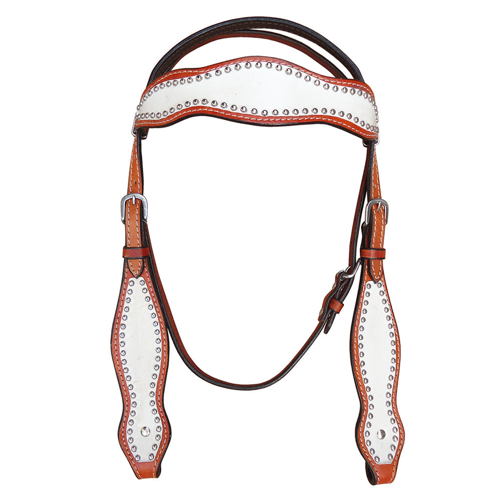 Hilason Western Horse Headstall &amp; Breast Collar American Leather Tan