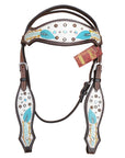 HILASON Western Horse Headstall Bridle American Leather Brown | Headstall for Horses Western | Horse Headstall | Western Headstalls for Horses | Headstalls for Horses