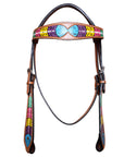 HILASON Western Horse Genuine Leather Headstall Tan