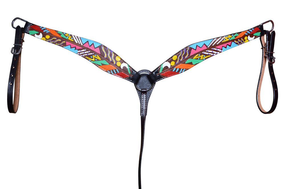 HILASON Western Horse Genuine Leather Printed Tack set Black | for