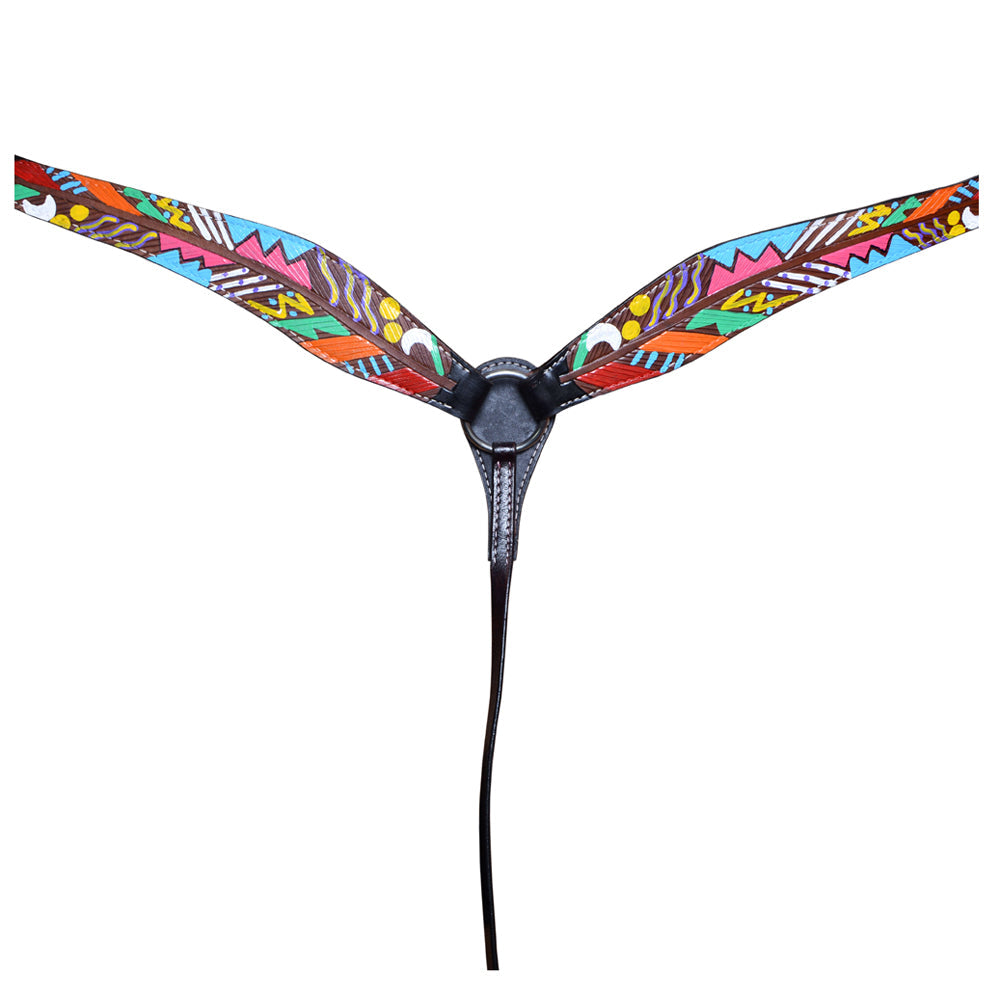 HILASON Western Horse Genuine Leather Printed Tack set Black | for