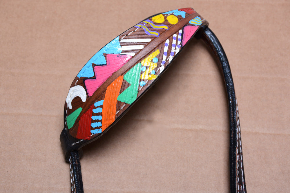 HILASON Western Horse Genuine Leather Printed Tack set Black | for