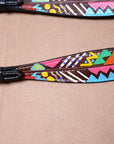 HILASON Western Horse Genuine Leather Printed One Ear Headstall Black