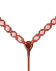 Hilason Western Horse Breast Collar Leather Concho Beaded Inlay Brown