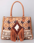 OHLAY WEEKENDER Upcycled Wool Embossed Hair-on Genuine Leather women bag western handbag purse